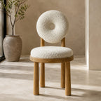 Solid Wood Armless Upholstered Dining Chair (Low Back)