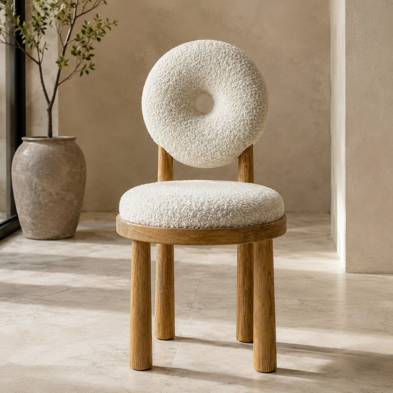 Solid Wood Armless Upholstered Dining Chair (Low Back)