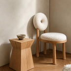Solid Wood Armless Upholstered Dining Chair (Low Back)