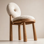 Solid Wood Armless Upholstered Dining Chair (Low Back)