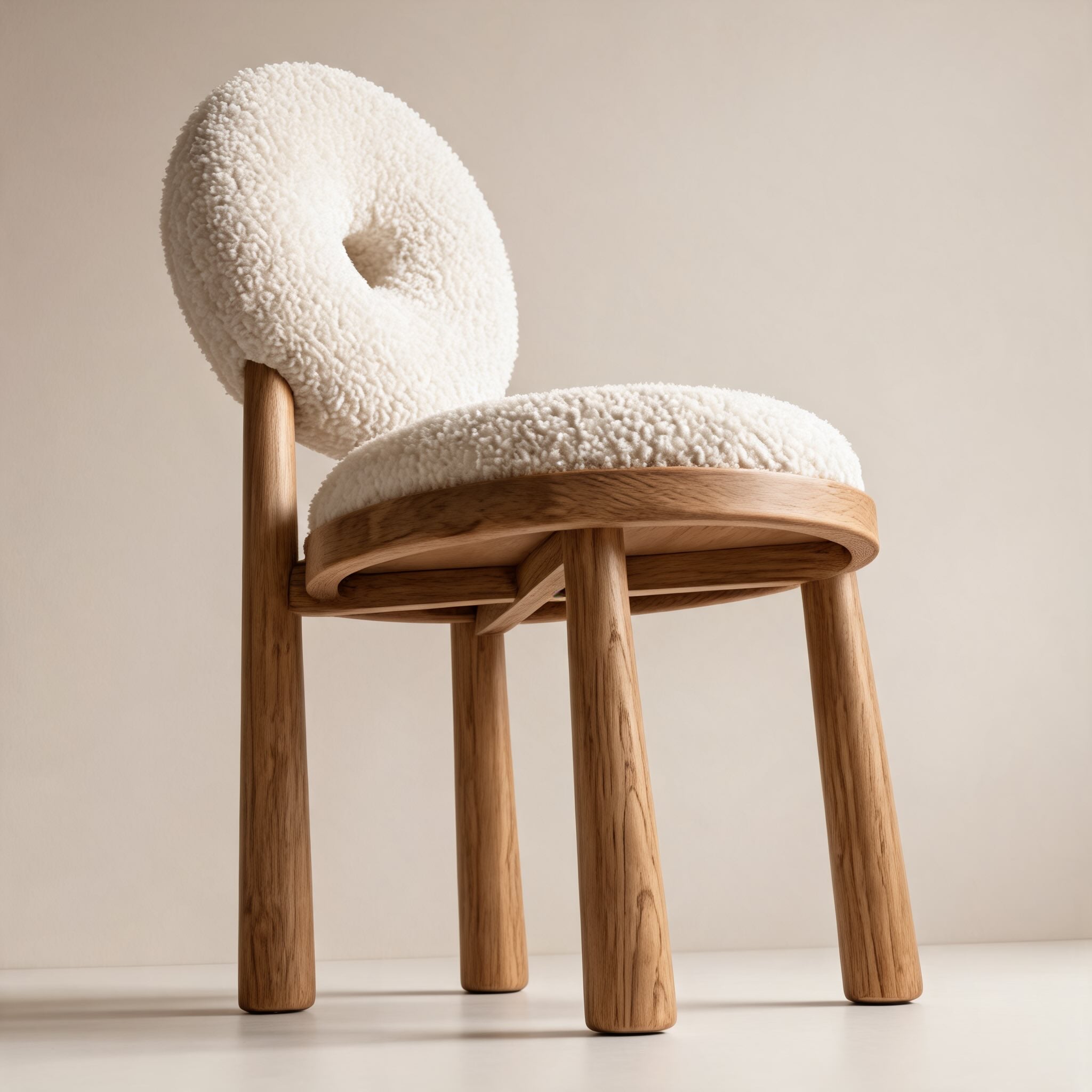 Solid Wood Armless Upholstered Dining Chair (Low Back)