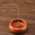 Solid Wood Brass-Inset Incense Holder (Compact)