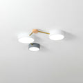 Solid Wood & Iron LED Flush Mount Ceiling Light