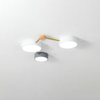 Solid Wood & Iron LED Flush Mount Ceiling Light
