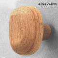 Solid Wood Pebble-Shaped Clothes Hook (Adhesive Backing)