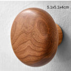Solid Wood Pebble-Shaped Clothes Hook (Adhesive Backing)