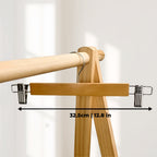 Solid Wood & Stainless Steel-Clip Pants Hangers (Set of 10)