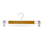 Solid Wood & Stainless Steel-Clip Pants Hangers (Set of 10)