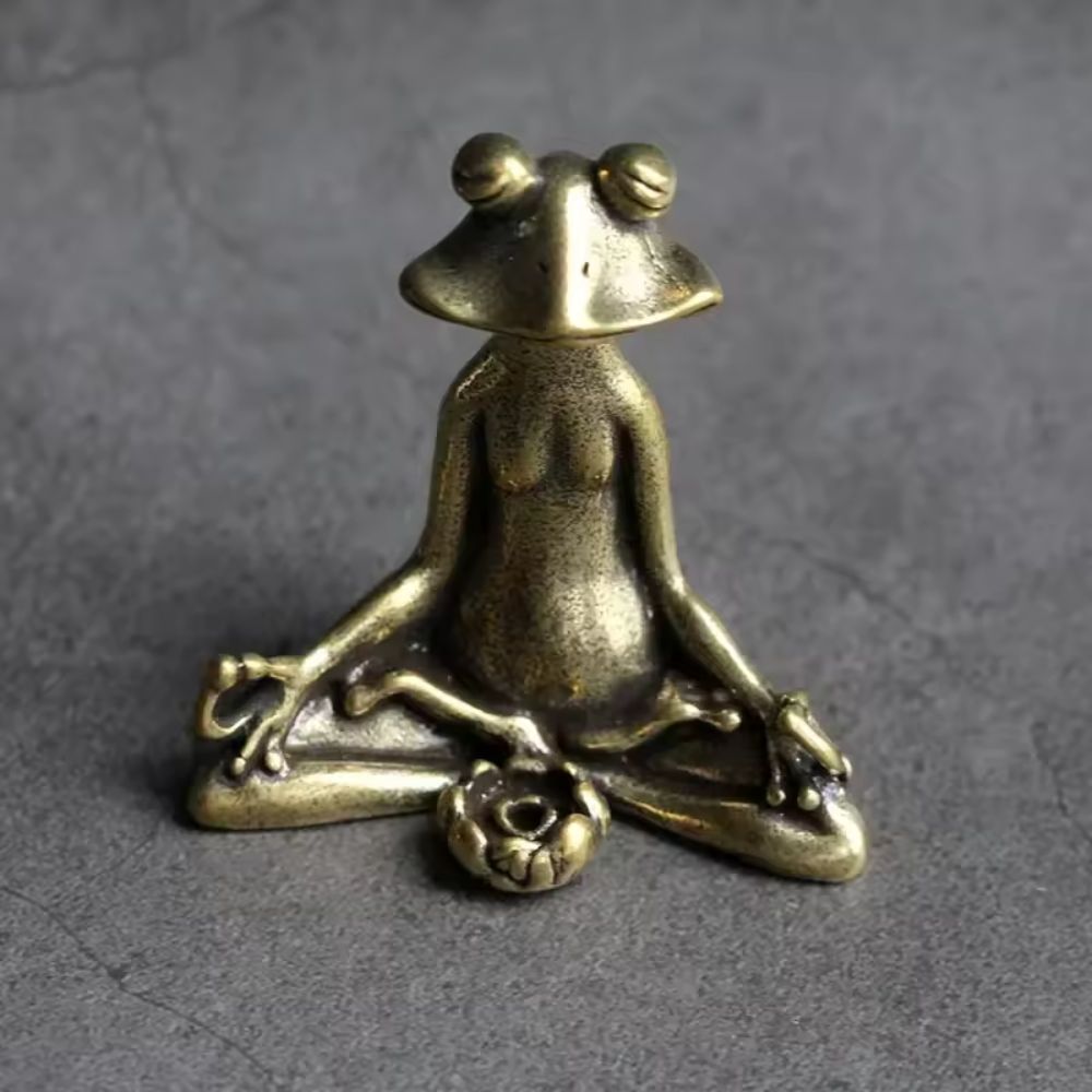 Solid Zinc Alloy Meditation Frog Incense Holder