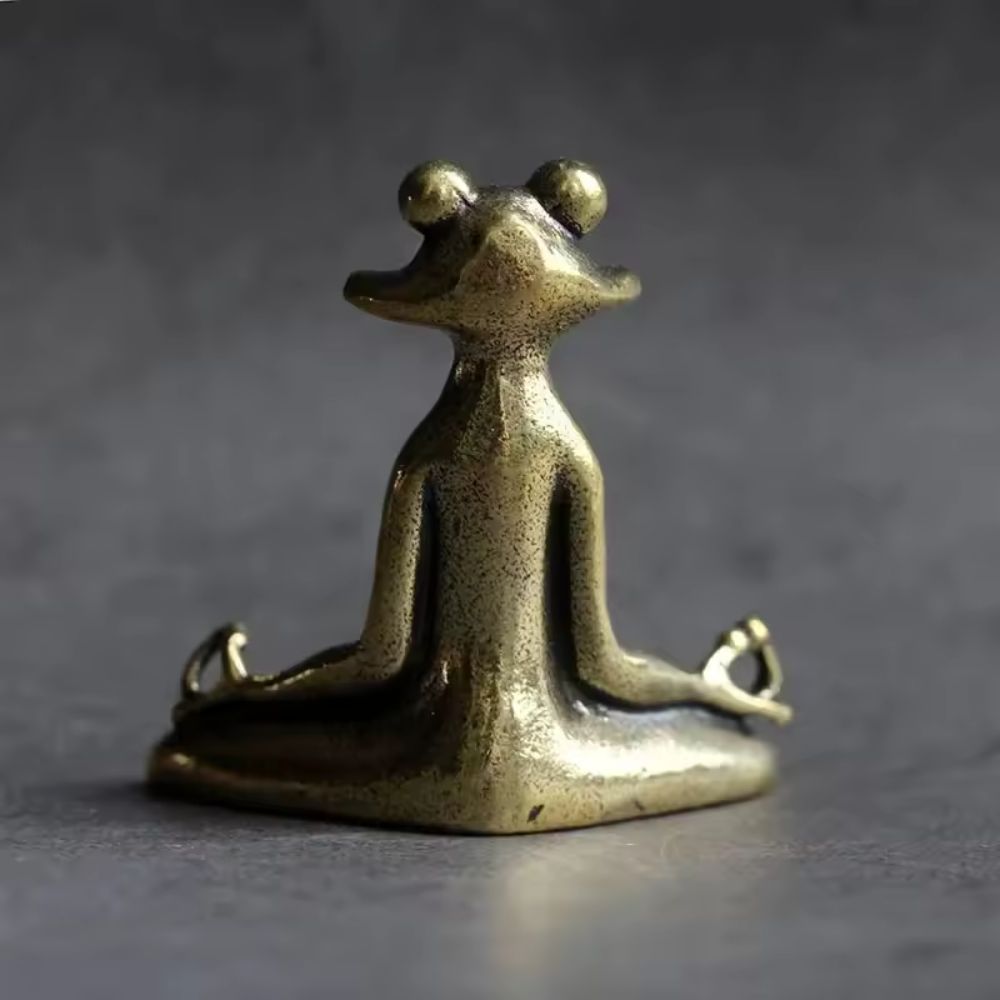 Solid Zinc Alloy Meditation Frog Incense Holder