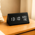 Sound-Activated Wood-Textured LED Alarm Clock (3 Alarms)