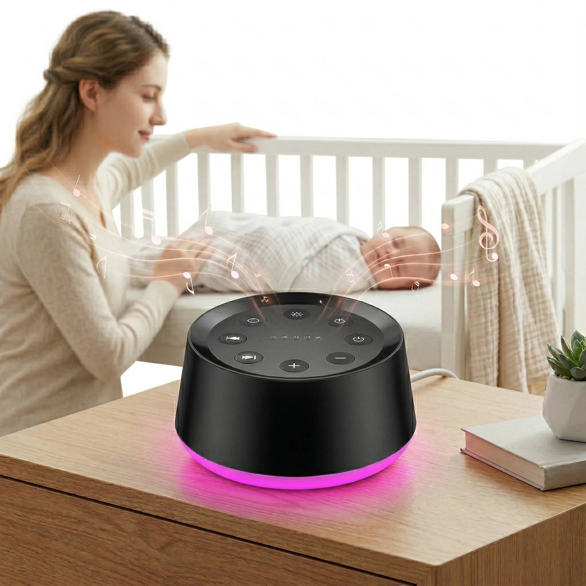 Sound Machine 30 Soothing Sounds Adjustable Night Light & Timer