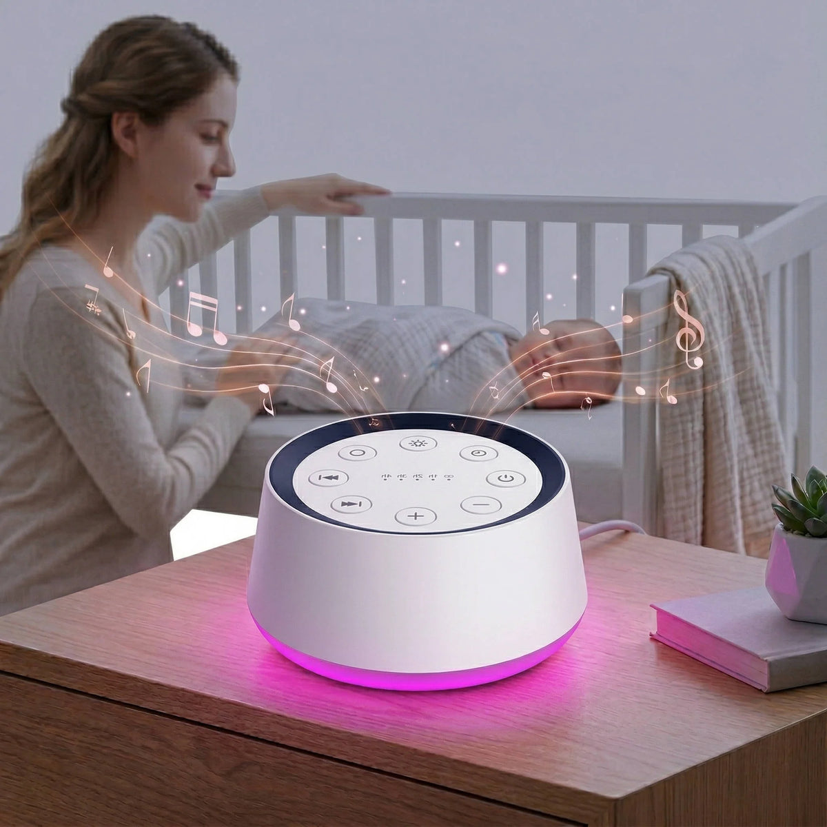 Sound Machine 30 Soothing Sounds Adjustable Night Light & Timer