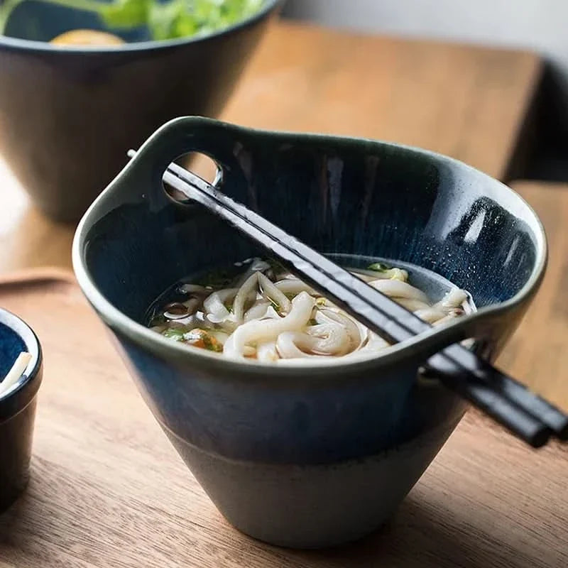 Soup Bowl Heat-Retaining Ceramic Deep Shape Two Handles