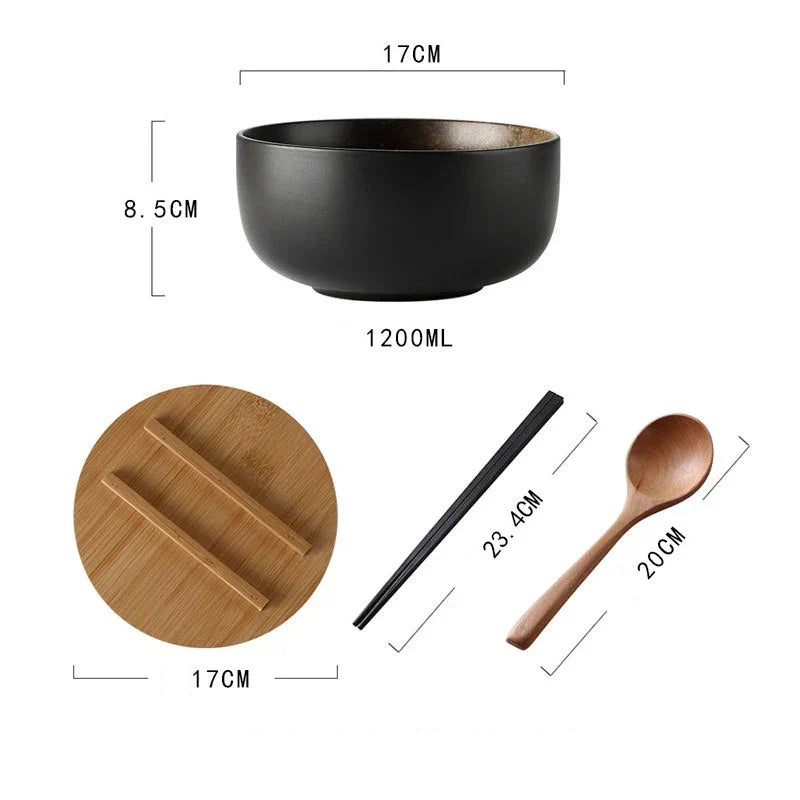 Soup Bowl Set Glazed Ceramic Dishwasher Safe
