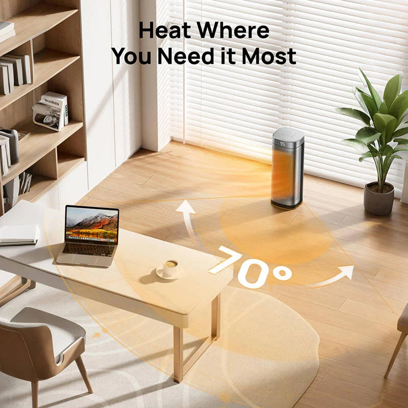 Space Heater 1500W PTC Digital Thermostat & Remote