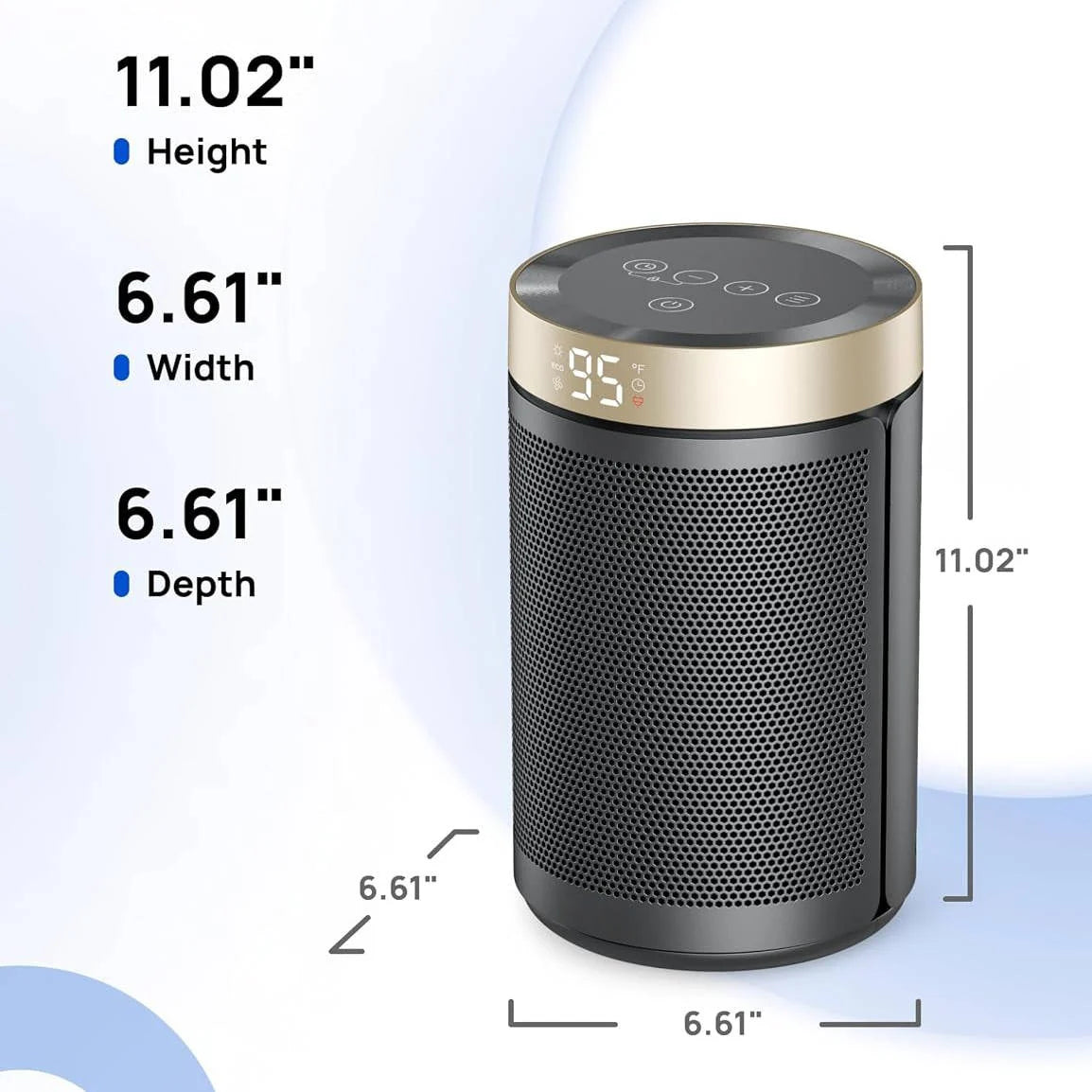 Space Heater 1500W PTC Quiet Auto Shutoff