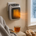 Space Heater Ceramic 800W Plug-In Wall-Mount Remote & Timer