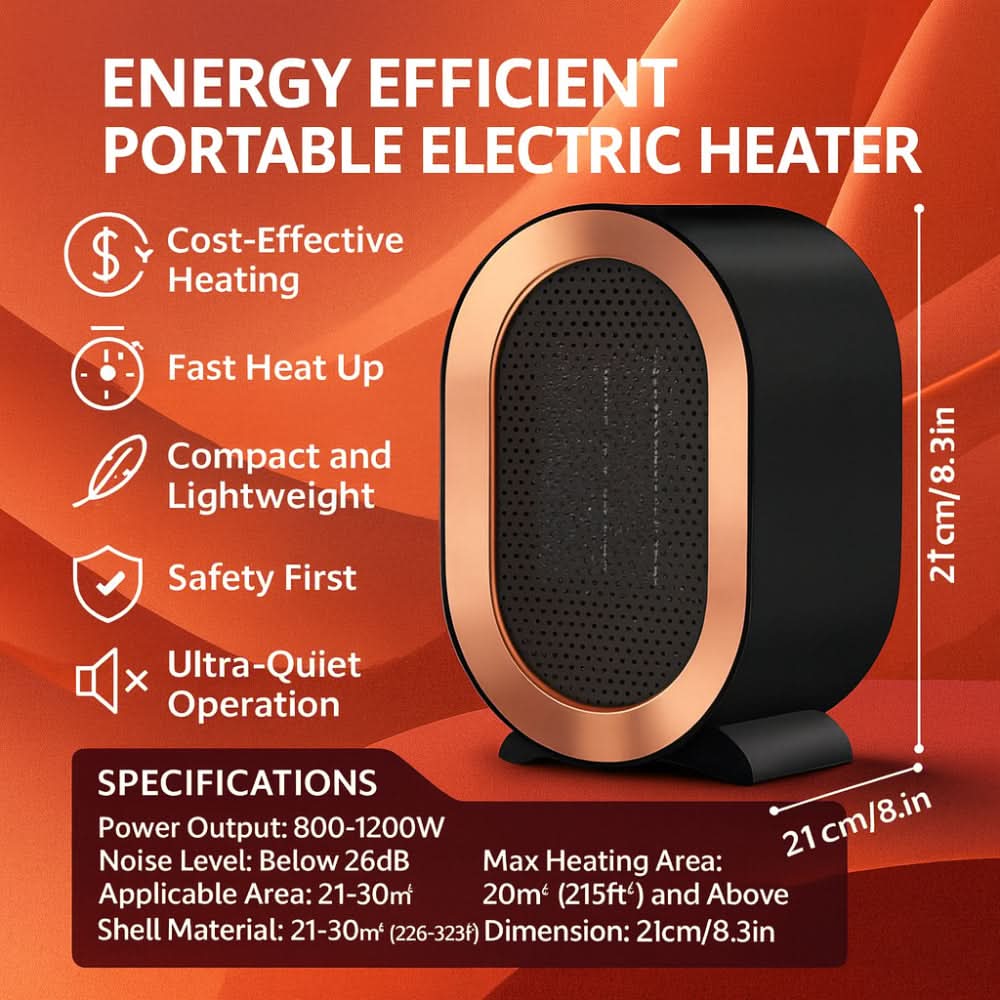 Space Heater Ceramic Quiet Energy-Efficient