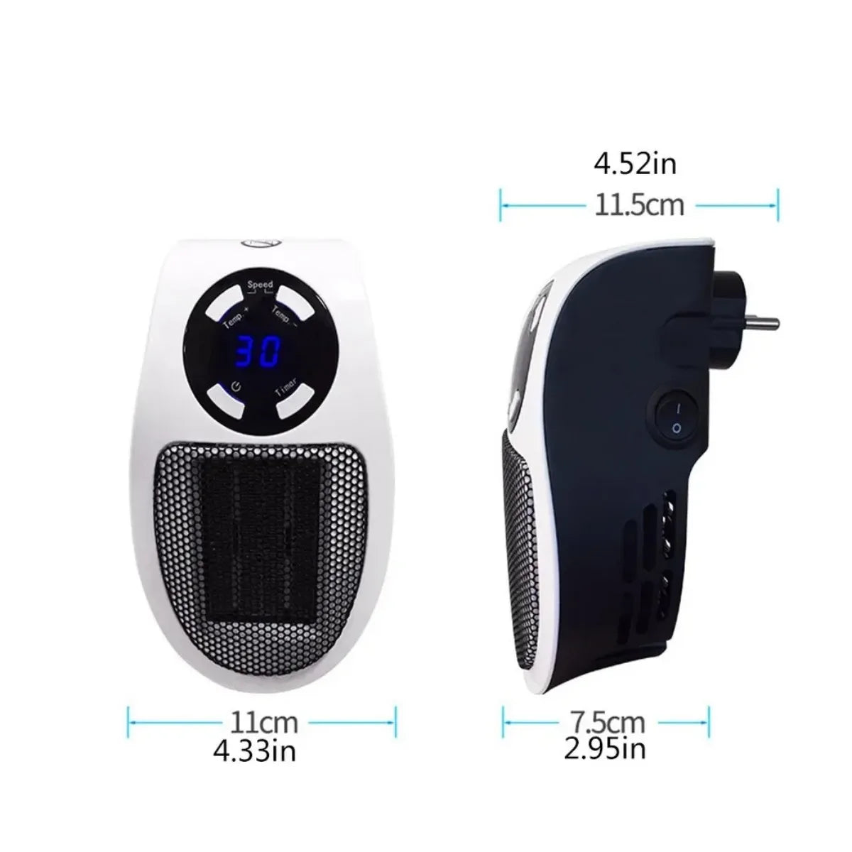 Space Heater Compact Energy-Saving Tip-Over & Overheat Protection