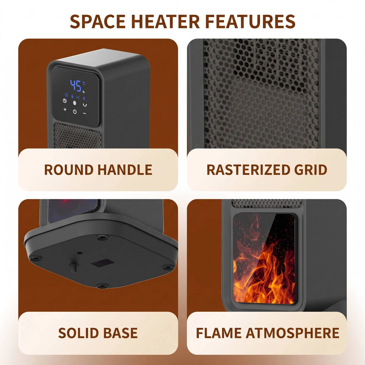 Space Heater Oscillating Ceramic Touchscreen & Remote
