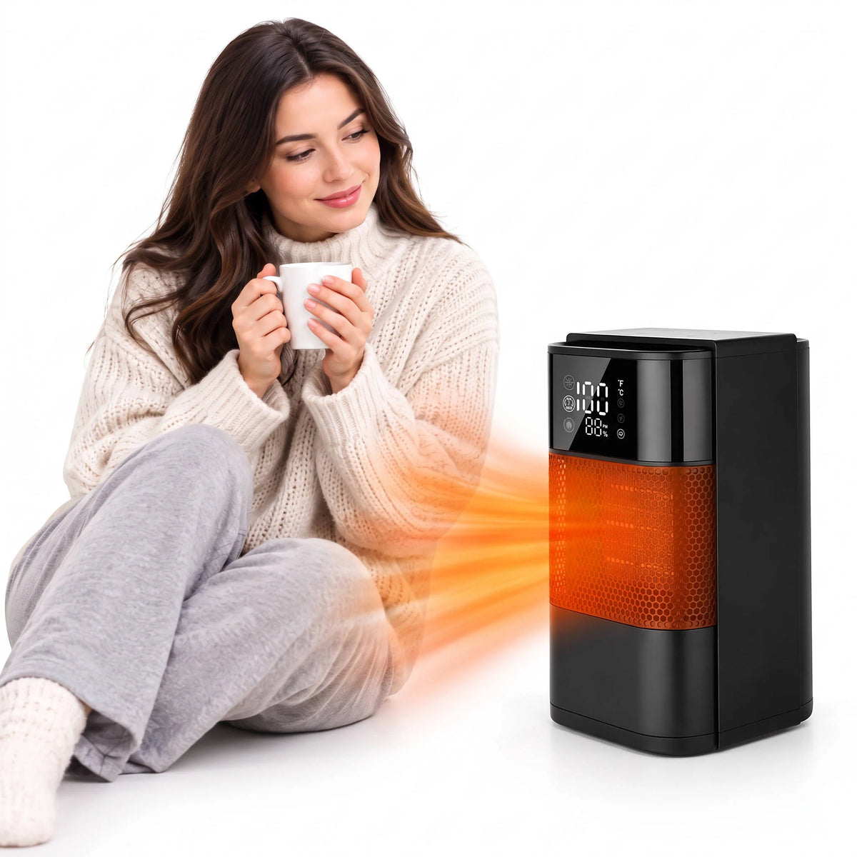 Space Heater PTC Ceramic Oscillating 12 Hour Timer