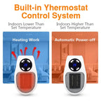 Space Heater Portable Energy-Efficient Tip-Over & Overheat Protection