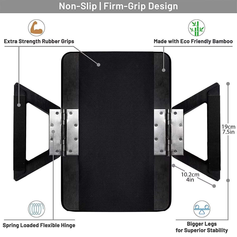 Space-Saving Bamboo Clip-On Armrest Tray