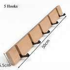 Space-Saving Flip-Out Bamboo Wall Hook Rack
