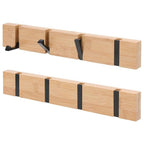 Space-Saving Flip-Out Bamboo Wall Hook Rack