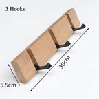 Space-Saving Flip-Out Bamboo Wall Hook Rack