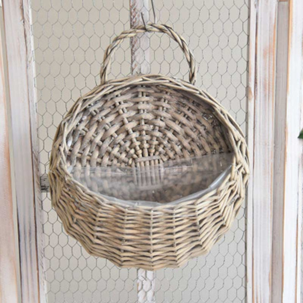 Space-Saving Handwoven Natural Wicker Hanging Storage Basket