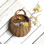Space-Saving Handwoven Natural Wicker Hanging Storage Basket