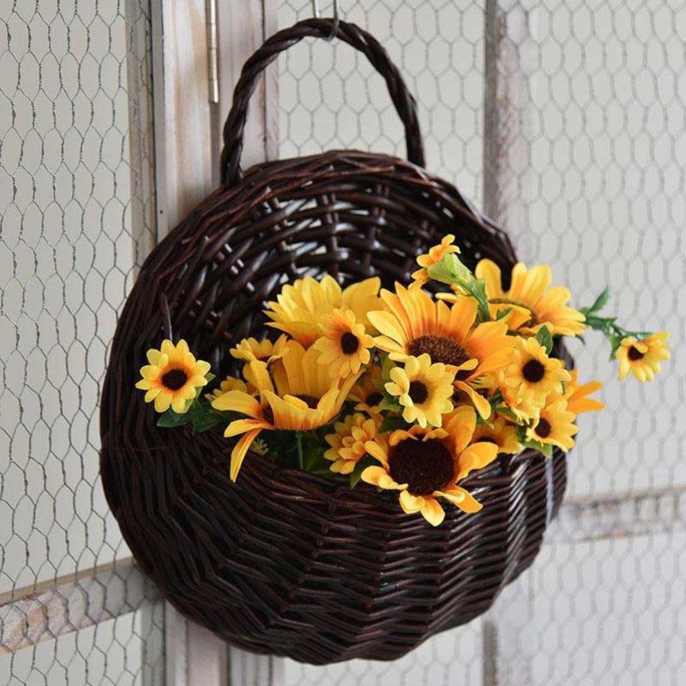Space-Saving Handwoven Natural Wicker Hanging Storage Basket
