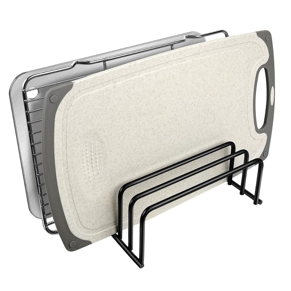 Space-Saving Heavy-Duty Steel Cutting Board Rack (5 Dividers)