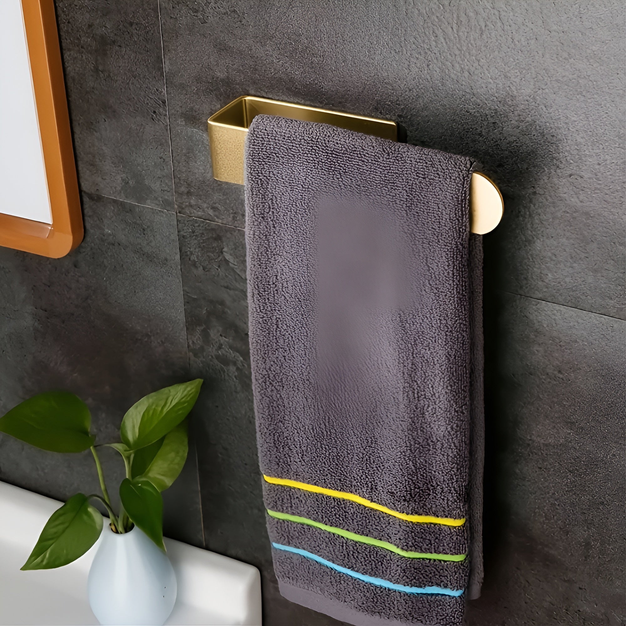 Space-Saving Stainless Steel No-Drill Wall-Mounted Towel Rack