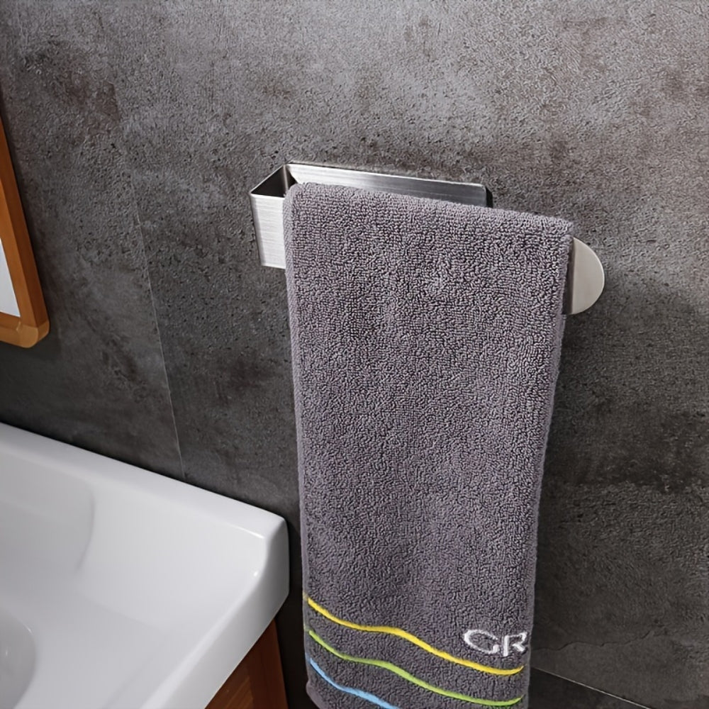 Space-Saving Stainless Steel No-Drill Wall-Mounted Towel Rack