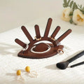Space-Saving Vertical Natural Wood Ring Display Stand (6-Column)