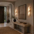Spanish Alabaster & Polished Copper Wall Sconce (Warm Built-In LED)