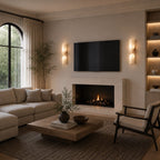 Spanish Alabaster & Polished Copper Wall Sconce (Warm Built-In LED)