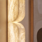 Spanish Alabaster & Polished Copper Wall Sconce (Warm Built-In LED)