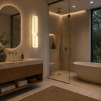 Spanish Alabaster & Polished Copper Wall Sconce (Warm Built-In LED)