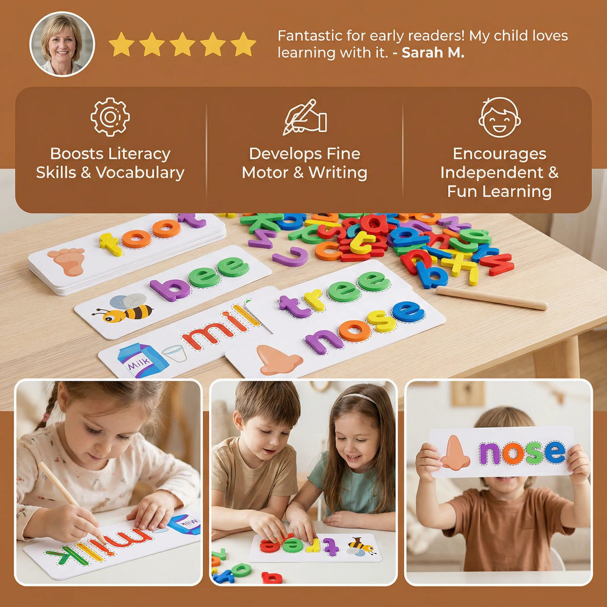 Spelling Game Montessori Letter & Picture Matching