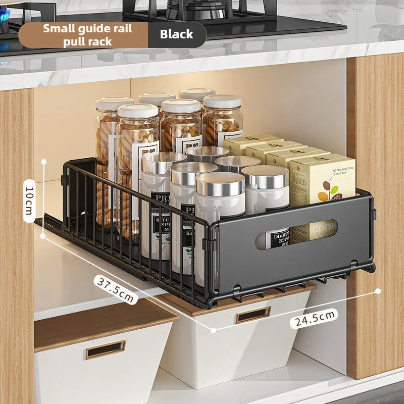 Spice Drawer Extendable Pull-Out Carbon Steel Drill-Free
