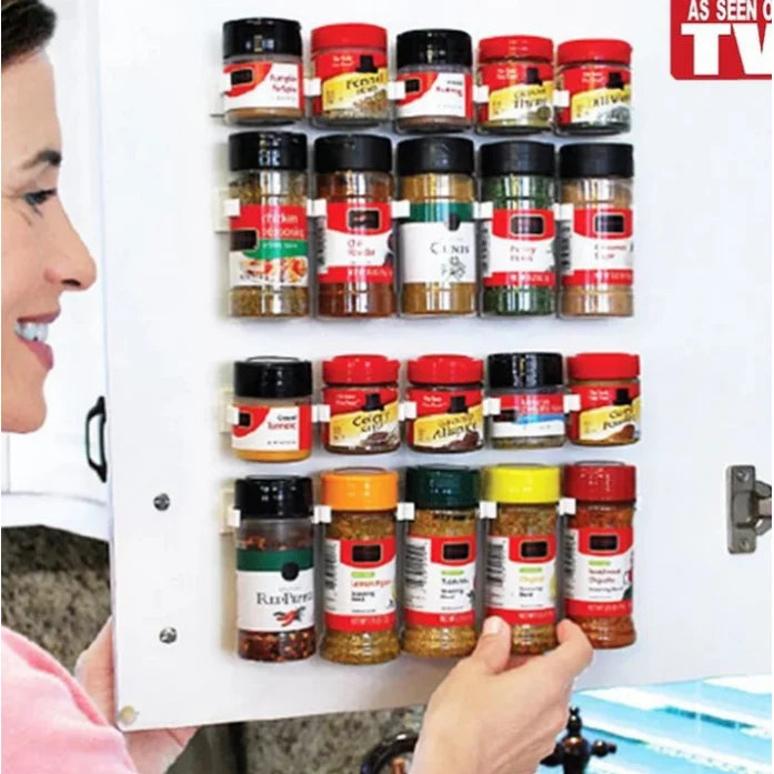 Spice Organizer Adhesive Mounting 5 C-Shaped Clips