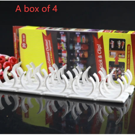 Spice Organizer Adhesive Mounting 5 C-Shaped Clips