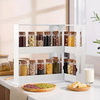 Spice Rack Dual Swivel Shelves 20-Jar Capacity