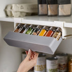 Spice Rack Installation-Free Space-Saving 6 Glass Jars