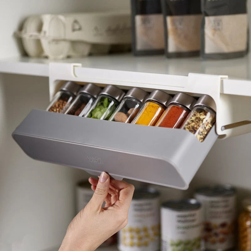 Spice Rack Installation-Free Space-Saving 6 Glass Jars