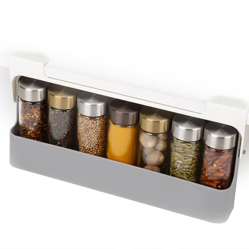 Spice Rack Installation-Free Space-Saving 6 Glass Jars